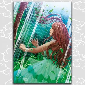 Tirage limité avec effet - Anaël jouant de la harpe